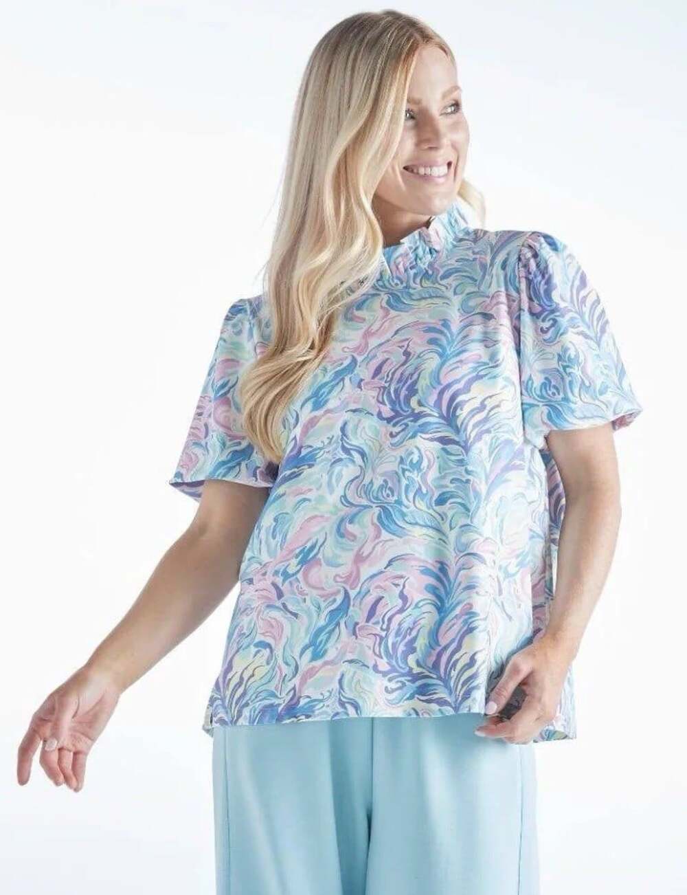 Simply Southern Women’s Blouse XL Blue Purple White